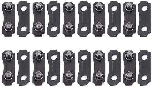 10 Sets schwarze Kettenglied-Reparaturvoreingestellte Gurte Kettensägen-Kettenverbindungsglieder, 10 x Reparatur-Set, Sägekette 3/8 LP Link Repair Preset Chainsaw Zubehör (3/8 Zoll)