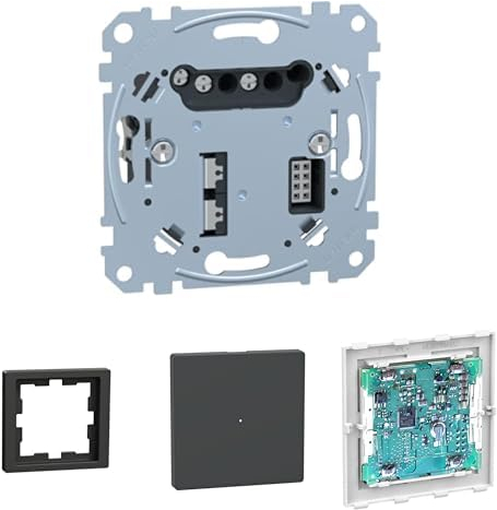 Schneider Electric Merten MEG5171-0000 Universal-Dimmer Unterputz + MEG4010-6534 Rahmen 1fach + MEG5210-6034 Wippe 1fach Unterputz + MEG5116-6000 Wiser Connected TASTER-MODUL 1-fach, Unterputz