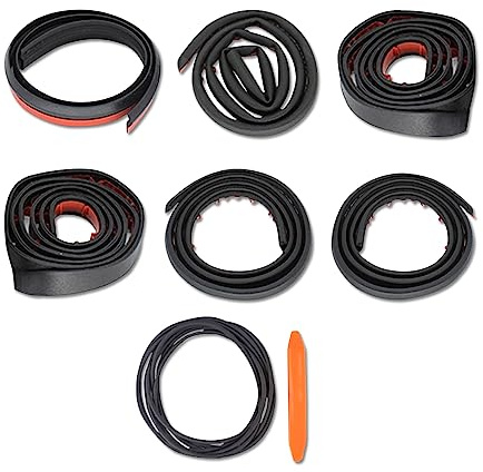 CoolKo Full Rubber Door Seal Windshield & Roof Wind Guard Noise Lowering Reduction Anti-Dust Kit Compatible with Model 3 & Highlands - 7 Pcs