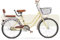 City-Pendlerfahrrad für erwachsene Frauen,komplette Cruiser-Fahrräder mit Doppelträgerrahmen,verstellbarer Lenker und Sattel,Rücksitz mit Rückenlehne und Hinterradschutz,Vorder- und Hinterradbremsen