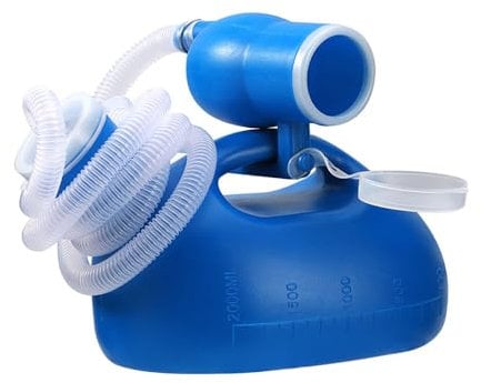 Bottiglie di urina per uomo bottiglie di urina portatili per uomo con tubo da 1,6 m 2000 ml (blu)