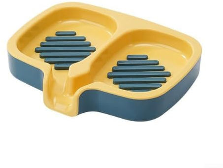 Porte-savon avec design auto-drainant, idéal pour salle de bain et cuisine (jaune)