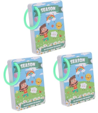 ibasenice 102pezzi Carte Educative Per Carte Cognitive Sul Meteo Stagioni Accessori Per Apprendimento Precoce Per Insegnanti e Genitori