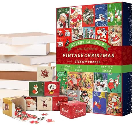 Puzzle-Adventskalender, Weihnachts-Adventskalender-Puzzle | 1000 Teile Weihnachts-Countdown-Adventskalender-Puzzles - Exquisite lustige Weihnachtspuzzles 2024 für Verliebte und Freunde