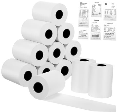 Tofficu 100rollen Thermopapier Für Druckerpapier Thermodruckpapier Quittungspapier Kreditkartenpapier in Geeignet Für Thermodruckeretiketten Thermoetiketten Expressetiketten