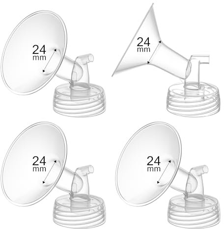 GOTOCUT 4PCS 24mm Flange for Spectra S1 S2 9Plus Synergy Gold Breast Pumps Replacement Accessories, Compatible with Spectra, Nenesupply, Avent Wide-Mouth Bottles, Breastfeeding Parts