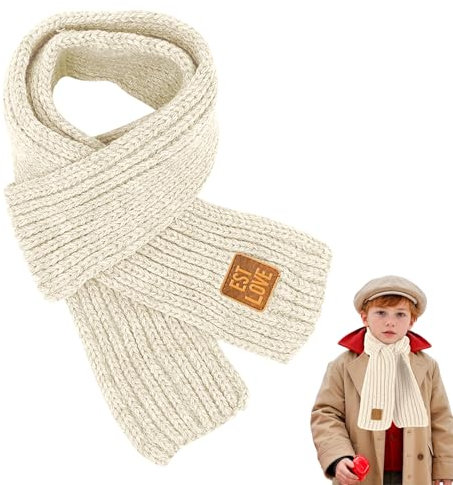 RCYHCY Jungen Mädchen Schals, Kinder Strickschal Winter, Warme Stricken Schal, Kinder Strickschal Wollschal, Winter Strickschal für Mädchen und Jungen, Nackenwärmer Für Jungen Mädchen (C)
