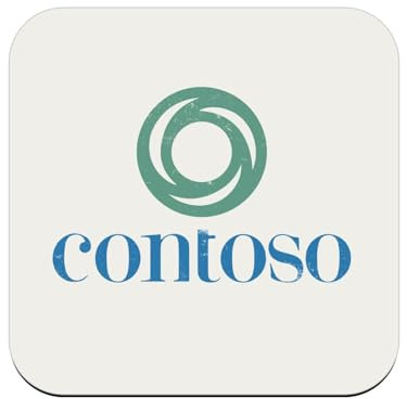 Contoso Geek Computer-Untersetzer aus Holz, 95 x 95 mm, 1 Stück