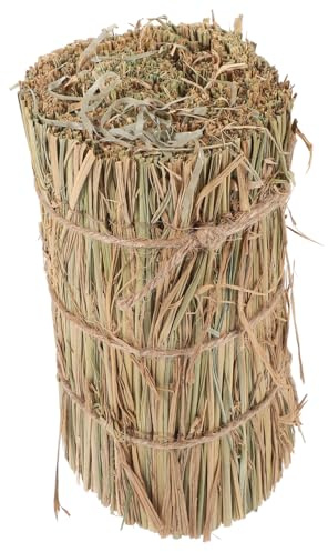 ibasenice Small Straw Bale Decorative Stool for Garden and Wedding Decor, Rustic Haystack Ornament 10x20cm Round Straw Accent Table for Photography Backdrop