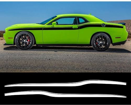 2Pcs Car Side Body Waistline Stickers Racing Stripe Vinyl Film Decals Auto Accessories, for Dodge, for Challenger SRT, for Hellcat SXT GT