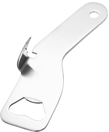 sourcing map Stainless Steel Bottle Opener, Manual Can Punch Bottle Opener, Versatile Can Tapper for Beverage Beer Soda Cans Kitchen Camping Bar Accessories, Silver