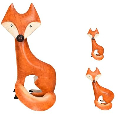 NETPROSHOP Gartenfigur Fuchs Dekofigur aus Metall Meister Reineke Höhe ca. 18cm oder 23 cm, Auswahl:Kleiner Fuchs