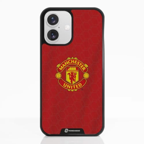 Phone Case for iPhone 16 Official Manchester United FC Black