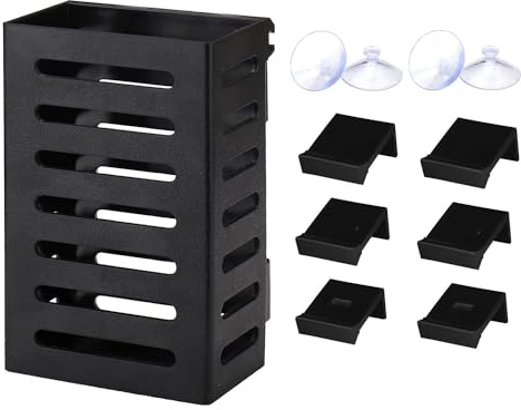 Cvoepobey 2 Pack Aquarium Plant Holder Kit with Hooks and Suction Cups, Hanging Aquatic Planter Cups for Aquarium Decorations Plants Set