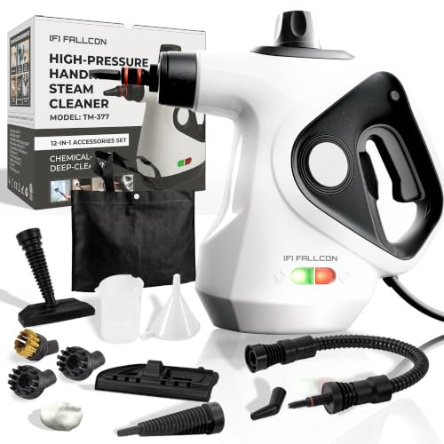 Vaporeta Limpieza Hogar 1050W – Vaporeta de Mano Potente Modelo MEJORADO 2026 con 12 Accesorios y Bolsa | Limpiador a Vapor Alta Presión 135°C sin Químicos para Cocina, Baño, Juntas y Ventanas