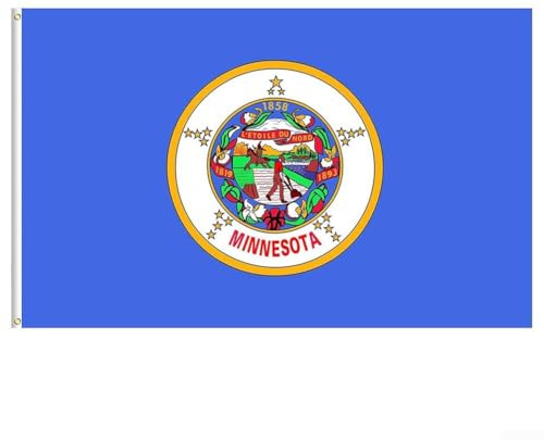 FACAIIO Minnesota Staatsflagge, 90 x 152 cm, doppelseitig, Polyester, für Innen- und Außenbereich, mit Messingösen