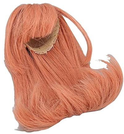 Kurze Kugelgelenk-Puppenperücke aus Hochtemperatur-Seidenhaar für 15,5-17 | Simuliertes Kopfhautdesign, DIY-Ersatzhaar für Bastelprojekte, karottenfarbene Kurzhaarperücke