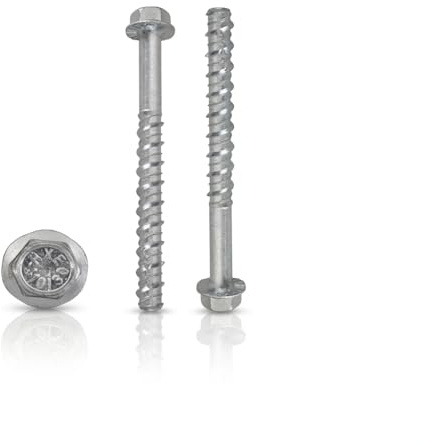 Schössmetall Betonschrauben zur Schwerlastmontage, 8 x 120 mm, 30 Stück | Ideal für Mittel- und Schwerlastbefestigungen - mit Sechskant SW 10, Sperrverzahnung und selbstschneidendem Doppelgewinde.