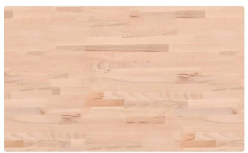 Mhdvray Buchen Tischplatte 100x60x2,5 cm Holztischplatte Rechteckig Massivholz Modernes Design Robust und Langlebig für Küche Wohnzimmer Büro