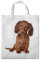 Merchandise for Fans Einkaufstasche Tragetasche Shopper Motiv: Dackel/Teckel/Dachshund Langhaardackel [13] Weiß M