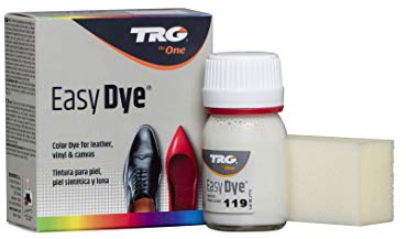 TRG The One - Tinte para Calzado y Complementos de Piel | Tintura para zapatos de Piel, Lona y Piel Sintética con Esponja aplicadora | Easy dye #119 Pale Grey, 25ml