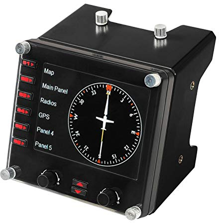 Logitech G Saitek Pro Flight Instrumenten-Panel, Steuerpanel für Flug Simulatoren, 3.5 Zoll LCD-Farbdisplay, 15 Anzeigeoptionen, USB-Anschluss, Erweiterbar, PC - Schwarz