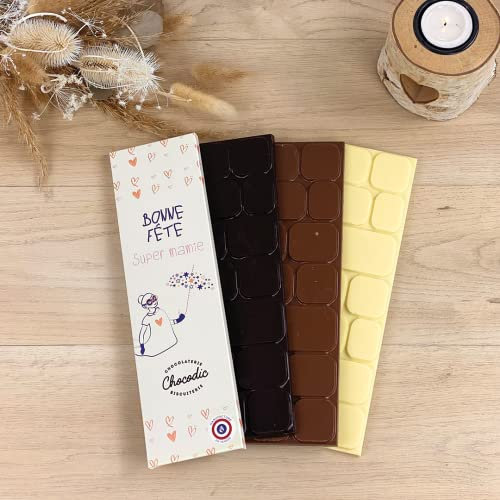 TABLETTE EN CHOCOLAT PERSONNALISEES avec votre texte FETES DES GRANDS MERES MAMY MAMIE SOUS ETUI COEUR ROUGE - CHOCOLAT FETE DES MAMIES 100G