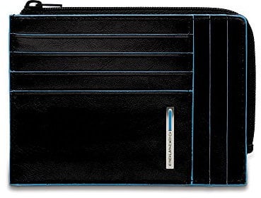 Piquadro Blue Square Portamonete con 8 Alloggiamenti per Carte di Credito, 12 cm, 0.43 litri, Nero