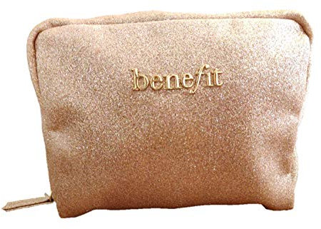 Benefit Makeup Bag in Sparkly Irridescent Rose Gold