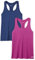 Amazon Essentials Canotta Tecnica Dorso Vogatore Elasticizzata Asciugatura Rapida (Anche in Taglie Forti) Donna, Pacco da 2, Blu Marino/Fucsia, L