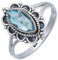 mantraroma Ring Damen Silber 925 blau Topas Edelstein blau ausgefallen verspielt