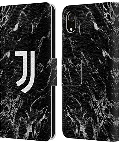 Head Case Designs Licenza Ufficiale Juventus Football Club Nero Marmoreo Custodia Portafoglio in Pelle Compatibile con Apple iPhone XR