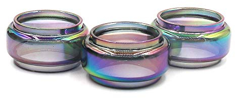 RUILUL 3-in-1 TFV16 Ersatz-Röhre & Silikon-Vape-Bandringe & Tropfspitze, Regenbogenfarben, für TFV16 Mehrfarbig Regenbogen-Glas, 3er-Pack