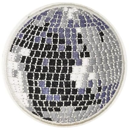 Cute-Patch Disco Light Mirror Dance Ball Embroidered Iron on sew on Patches Rock Punk Badge