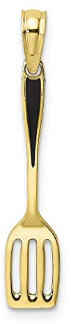 Espátula 3D de oro de 10 quilates con esmalte negro – más alto grado de oro que oro de 9 quilates