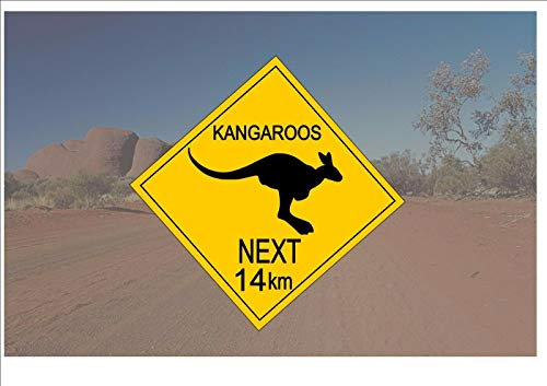 BCTS Panneau fantaisie de style australien en forme de kangourou - 30,5 x 30,5 cm