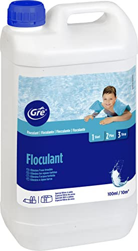 Gre 76073 - Floculante líquido, acción clarificadora del Agua de Piscina. Tratamiento para Piscinas de Todo Tipo. 3 litros