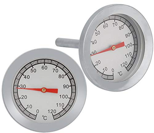 Thermomètre de surveillance pour four/gril/fumeur à lecture instantanée en acier inoxydable de 2,2 pouces 0 ~ 120 ℃ Jauge de température de barbecue pour indicateur de chaleur de barbecue