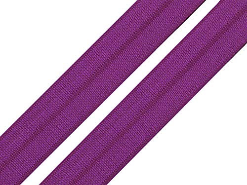 maDDma 1m Falzgummi 20mm Faltgummi elastisches Einfassband Schrägband Saumband Farbwahl, Farbe:Erikaviolett