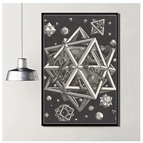 RUIYANMQ Puzzle 1000 Stück Escher Surreal Geometric Poster Holz Adult Toys Dekompressionsspiel K112Ya