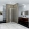 Acezanble 760mm Pivot Shower Door Glass Enclosure Walk in Bath Cubicle with 760mm Side Panel 1850mm Height