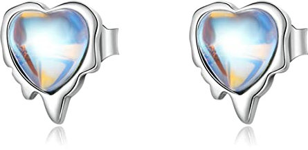 Authentische 925 Sterling Silber Melting Heart Ohrring Mondstein Ohrstecker Für Frauen Silber Ohrringe Schmuck Party Geschenk