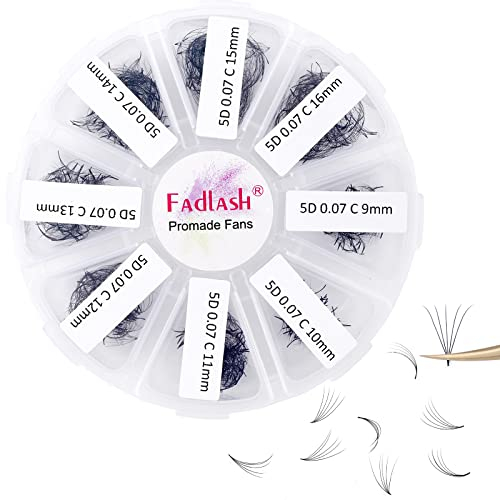 Russische Vorgefertigte 5D 0.07 C Curl 9-16mm Mixed 1000pcs Wimpern Extensions Promade Russische Fächerwimpern Vorgefertigte Wimpernverlängerung für Schönheit