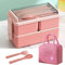 Tohoee Porta Pranzo 1400ml Lunch Box Bento Box con Posate 2 Strati con Silicone Guarnizione Porta Pranzo Scomparto e Borsa Termica per Picnic, Scuola Uffici, Adulto, Bambini…