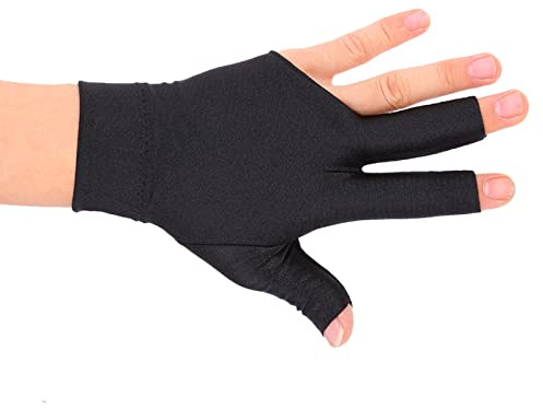 Socobeta Snooker-Handschuh Spandex DREI-Finger-Handschuh Atmungsaktive und Bequeme Billard-Pool-Handschuhe Snooker-Handschuh für die Linke Hand für Snooker-Queue-Sporthandschuh