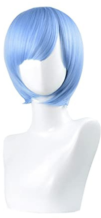 Jiumaocleu Rem and Ram Cosplay Wig, Remu & Ramu Wig Blue or Purple, Anime Cosplay Outfit Accessories Full Set of Party Carnival Dress Up for Girls