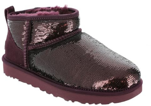 UGG Stivali da donna Classic Ultra Mini Mirror Ball Boot, Uva selvatica, 38 EU