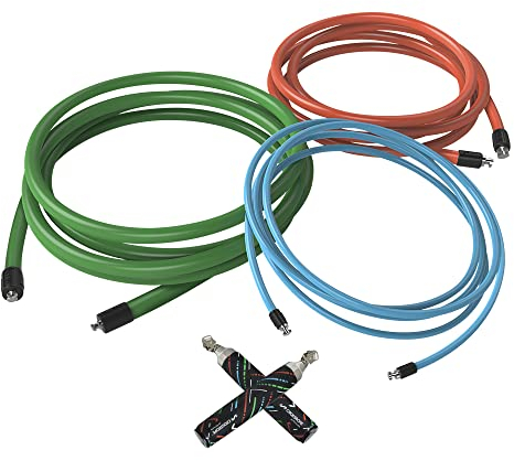 Crossrope Heavy Performance Set mit 0,34 kg, 0,7 kg & 1,4 kg Springseile - Hochintensives Springseil Krafttraining Fitnesstraining für Muskelwachstum & Ausdauer - 9' Länge - Groß