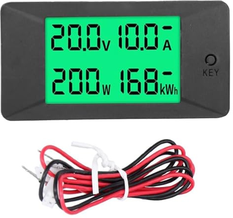 Tyenaza Misuratore di Tensione di Corrente CC, CC 5‑12 V Amperometro Voltmetro Multimetro Misuratore di Pannello di Energia Elettrica Tester LCD Volt Amp Watt Pannello Lettore Rivelatore