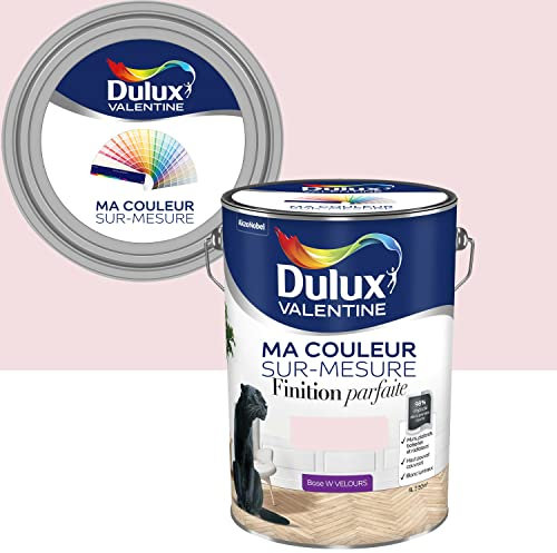 Ma Couleur Sur-mesure par Dulux Valentine – Peinture Intérieure Murs, Plafonds, Boiseries - Finition Parfaite - 98% d'opacité - Velours Bouton de Rose 5 L - Palette expressive